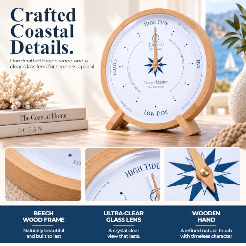 Tabic Planeteco Ocean Master Tide Clock - Coastal Wall Decor & Tide Tracker