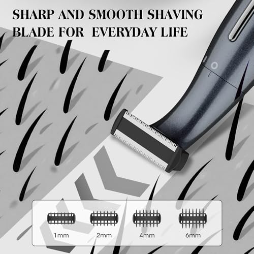 Dumite Black Manscape 6-in-1 Body & Pubic Hair Trimmer, Waterproof Men & Women Groin & Face Grooming