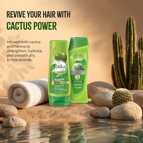 Vatika Naturals Cactus Shampoo & Conditioner Set for Damaged Hair 400ml