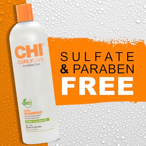 CHI CurlyCare Hydrating Curl Shampoo 25 Fl Oz - Detangles & Reduces Frizz