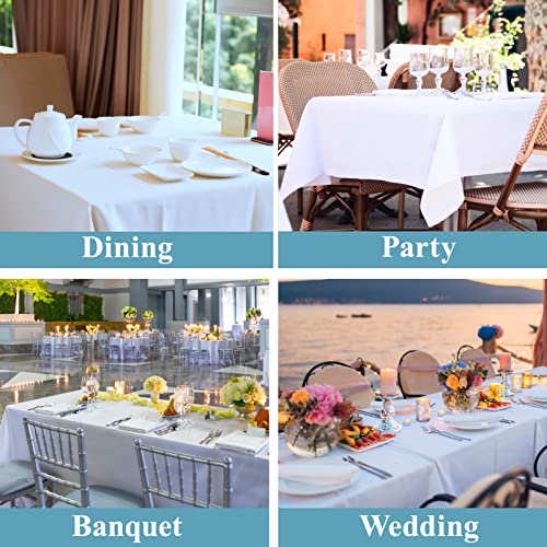 VidaFete 6 Pack White Rectangle Tablecloth 90x156 Inch for 6ft & 8ft Tables