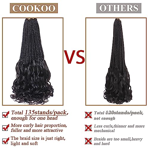 Pre-Looped Black French Curl Crochet Braids - 24 Inch, 9 Packs, Variation 1B#