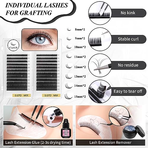 Eyelash Extension Practice Kit with Mannequin Head & Tools - Lashes Kit 2