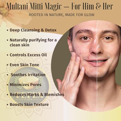 Multani Mitti Powder (Fuller¡¯s Earth) ? 4 oz / 114 g | 100% Natural Clay for Face Mask, Skin Detox & Oil Control | Airtight Bottle