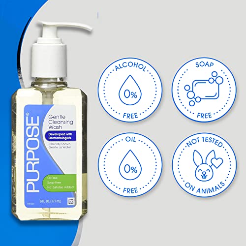Gentle Foaming Facial Cleanser for Sensitive Skin - Oil-Free, Soap-Free, 6 fl oz Pack of 3