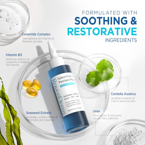 Seborrheic & Psoriasis Skin Care Bundle with Calming Serum & Fragrance-Free Face & Body Wash - Serum & Face Wash