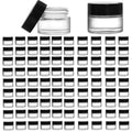 90 Pack 5ml Glass Lip Balm Containers, Small Empty Cosmetic Sample Jars with Lids, Refillable Clear Airtight Glass Jars for Skincare, Lotion, Cream, Wax, Travelling, Retail Store