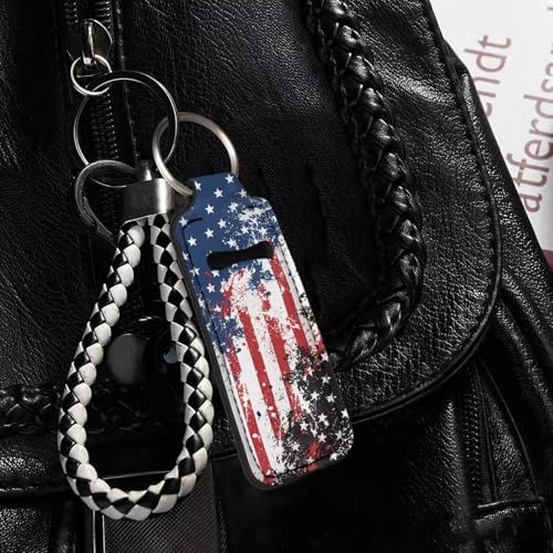 SEANATIVE 5 Pcs Women's Chapstick Holder Keychain Clip-on Sleeve Chapstick Pouch Keychains Lipstick Holder Lip Balm Holster