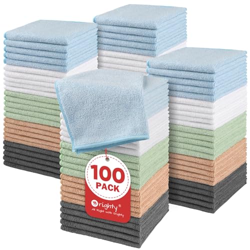 Multicolor Microfiber Washcloths Bulk 100 Pack 12x12 Inches Face Towels