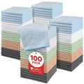 Multicolor Microfiber Washcloths Bulk 100 Pack 12x12 Inches Face Towels