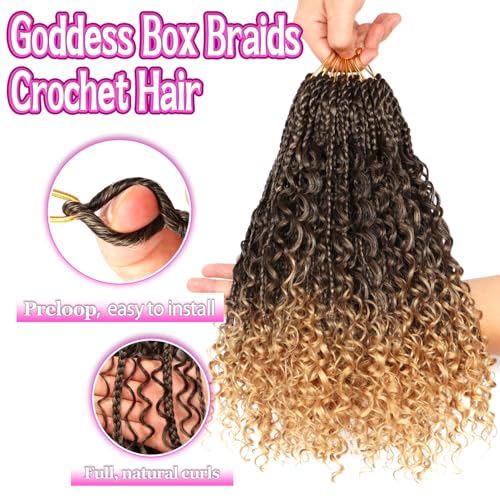 Goddess Boho Box Braids Crochet Hair - T27 / 14 Inch, 8 Packs for Black Women