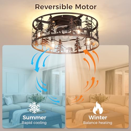 Farmhouse Bronze Ceiling Fan with Light & Remote Control - 18 Inch