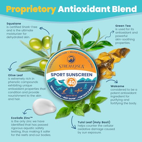 STREAM 2 SEA SPF 40 Mineral Sunscreen Tin 2.8oz Reef Safe Biodegradable