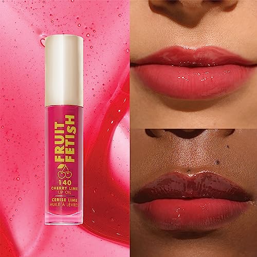 Milani Fruit Fetish Lip Oil Collection - 4 Pack Bundle - Strawberry Melon, Raspberry Peach, Cherry Lime & Passionfruit Coconut
