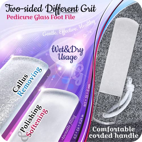 Gladzy Czech Glass Nail File Set - All-in-One Manicure & Pedicure Kit