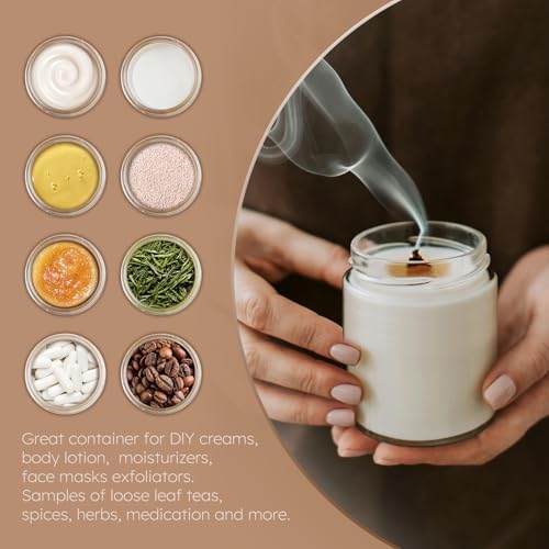 8 oz Glass Jars with Lids - Clear Candle & Storage Jars 30 Pack
