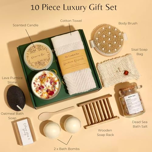 Spa Gifts for Women, Gift Basket for Women ? Luxury 10 Piece Bath & Body Self Care Set, Relaxing Home Spa Kit, Birthday Gift for Women, Mother's Day, Self care gift set