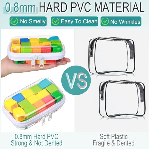 Sanwuta White 6-Pack Hard Zipper Cases - 5 x 3 x 2 Inch Storage Organizer