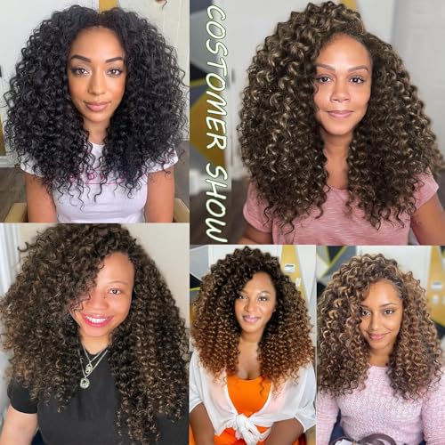 14 Inch Pink Mango Crochet Hair 80 Strands for Black Women, 4-in-1 Short Gogo Curl, Human Hair Synthetic Fiber