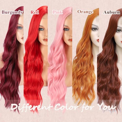 26 Inch Long Wavy Copper Red Wig for Women - Natural Look & Style