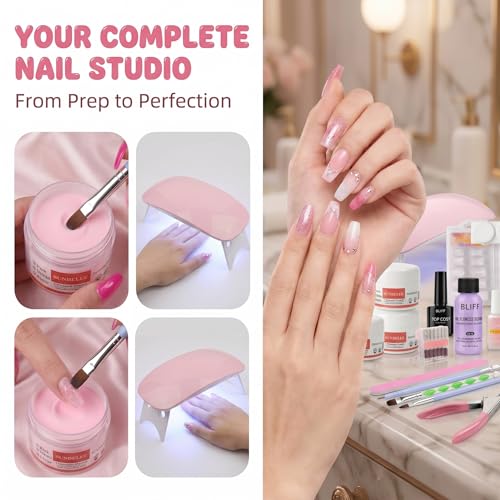 Acrylic Nail Kit with Drill for Beginners - Includes UV Light & 18 Colors