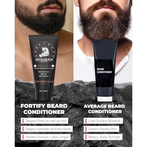 Bossman Fortify Beard Conditioner + Bar Soap for Men (10 oz in Total) ? Magic Scent + Lavender & Patchouli Scent ? Moisturizing and Replenishing Grooming Set ? Made in USA