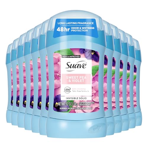 Women’s Invisible Antiperspirant Deodorant Stick with Sweet Pea & Violet, 1.2 oz 12-Pack
