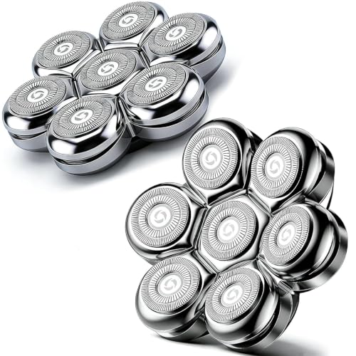 MEMIRY 2-Pack 7D Magnetic Floating Replacement Heads for Rotary Shavers