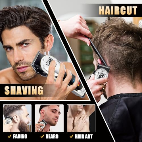 Professional Hair Clippers for Men, Hair Clippers & Hair Trimmer & Mens Beard Trimmer, Cordless Hair Clipper with LCD Display Barber Kit for Men Father