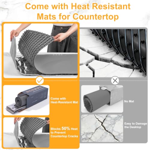 Extra Large Food Warming Mat 47x15 Inch with 7 Heat Settings & 8-Hour Timer – Gray, Flexible Buffet Warming Pad