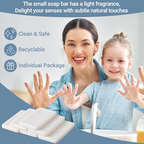 Kacctyen 300 Pcs 0.35oz Mini Bar Soap Bulk Individually Wrapped Bulk Hand Hotel Soap Bars Travel Size Toiletries for Hospitality Guest Bathroom Vacation Rentals