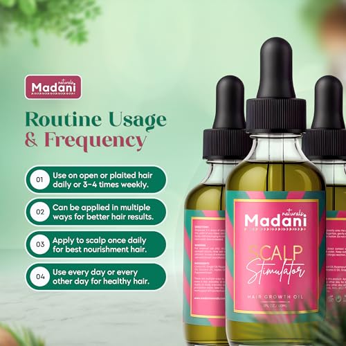Hair Growth Oil for Thinning Hair & Scalp Stimulator - All Hair Types, 2 oz