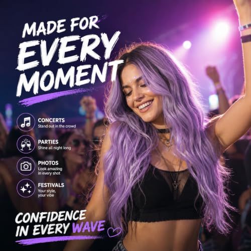 Long Ombre Purple Cosplay Wig 28 Inch Middle Part Synthetic Hair for Women - Variation: Ombre Purple / 28 Inch