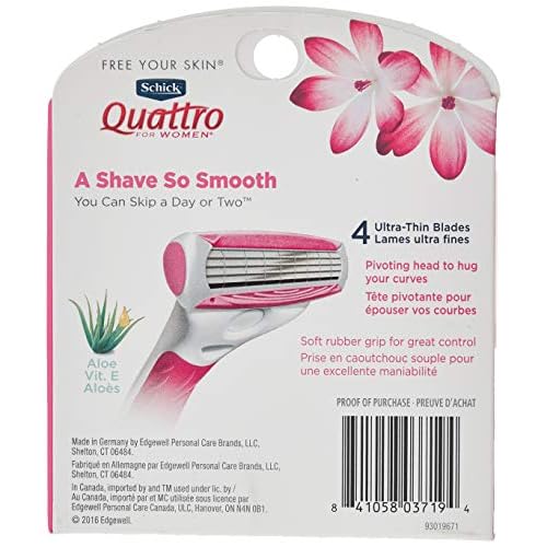 Schick Quattro for Women Razor Refill Cartridges, 8 Cartridges