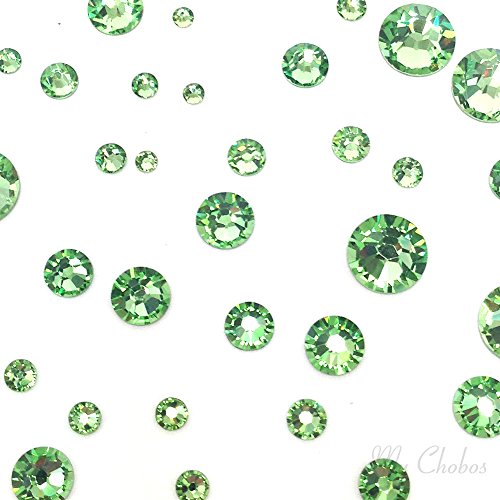 144 pcs Peridot Swarovski Crystal Flatbacks Assorted Sizes for Crafts & Jewelry