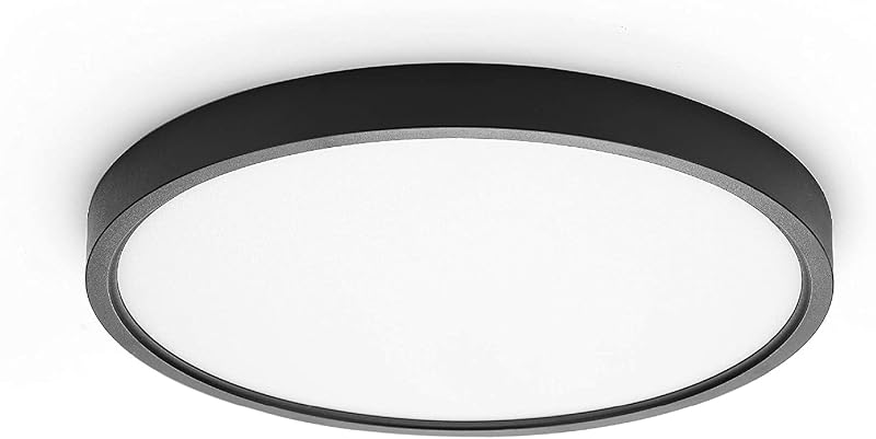 TALOYA 6 Pack 12 Inch 20W Flush Mount Ceiling Light Fixture - 5CCT Selectable, Black