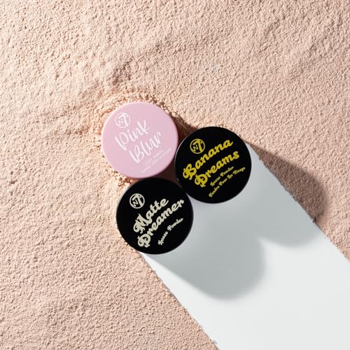 W7 Loose Face Powder Trio - 3 Piece Set - Banana, Nude & Pink Toned Powders - Ultra-Fine Setting Powder for Flawless Makeup
