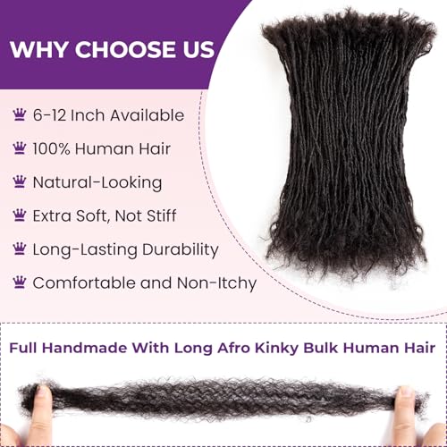 KGRT 12 Inch 20 Strands Sister Locs Human Hair Curly Tips Interlock Locs