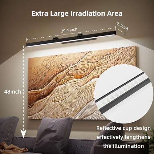 Wireless Rechargeable Picture Light with Remote Control - 39.4 Inch Art Display Lighting