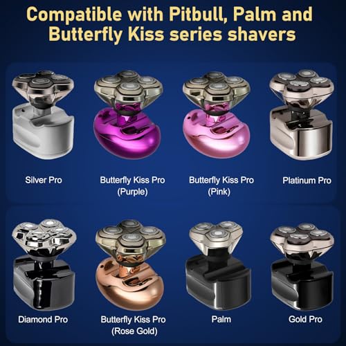 4pcs Shaver Replacement Blades for Skull Shaver Pitbull Caver PRO Series,Replacement Heads Compatible with Skull Shaver Pitbull Gold/Silver/Platinum/Diamond Pro Shaver and Palm Shaver