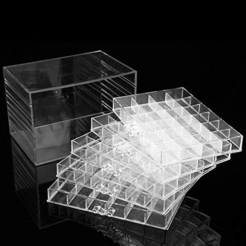 HOKY Transparent Acrylic Nail & Jewelry Organizer with 120 Grids