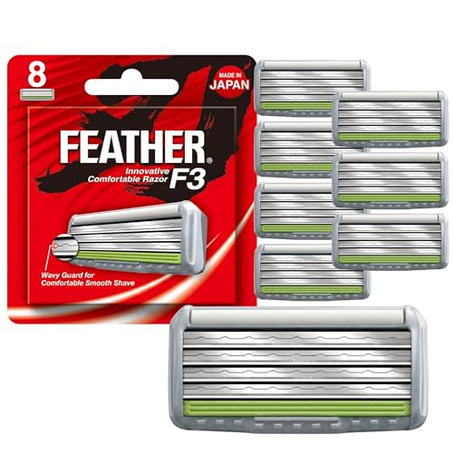 Feather Feather F3 Razor Blade Refills - Wavy Guard SiC Ceramic - Silver 8 Pack