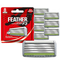 Feather Feather F3 Razor Blade Refills - Wavy Guard SiC Ceramic - Silver 8 Pack