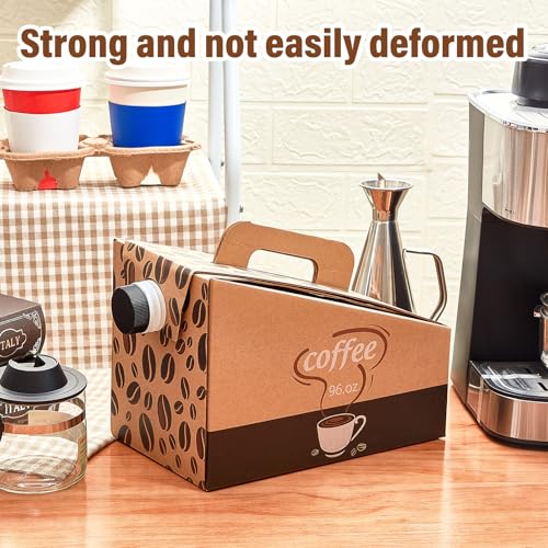 30 Pack 96oz Coffee To Go Dispenser Box with Handle & Leak-Proof Lid
