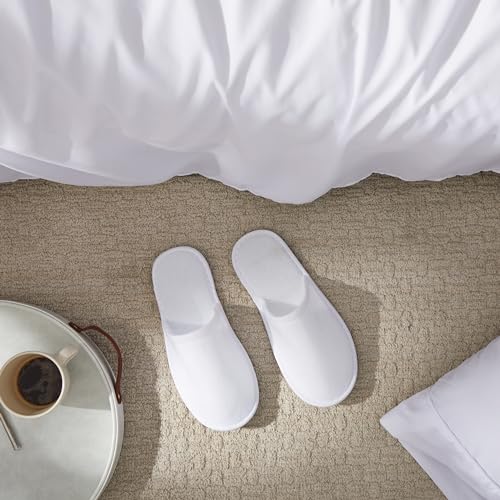 Juvale Disposable Slippers for Guests - Individually Wrapped Spa & Hotel Slippers - Slip-Resistant Shoes - Travel-Friendly Disposable Shoes - Medium (Men¡¯s US 10/Women¡¯s US 11) White - Pack of 24