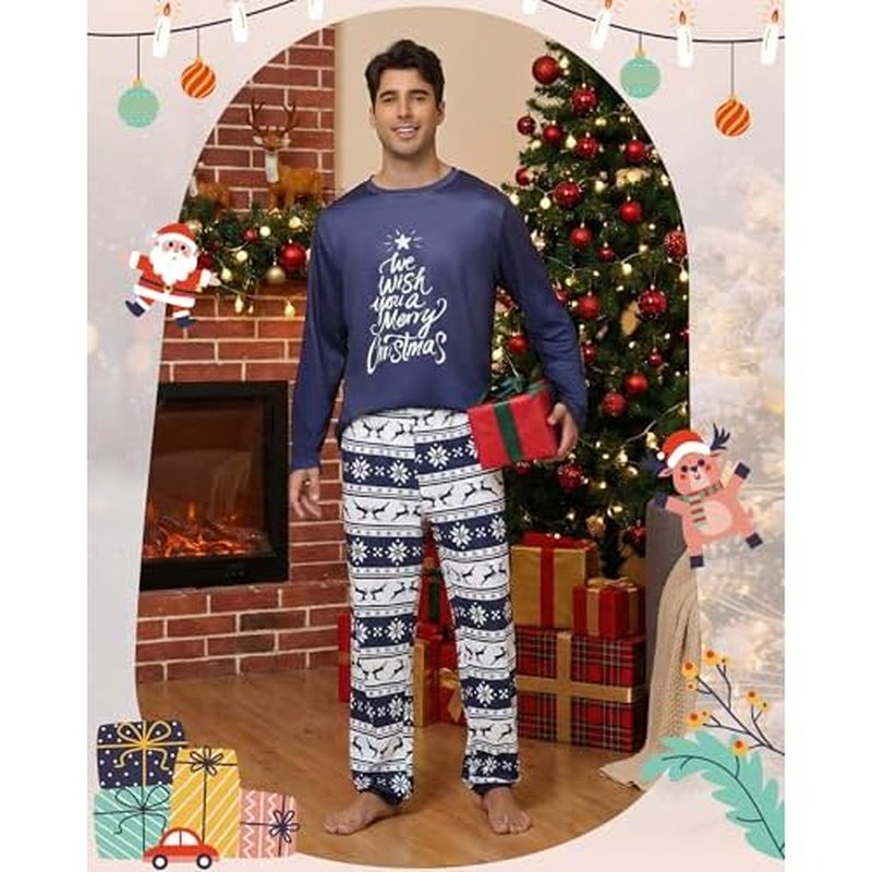 Liitrsh Family Christmas Pajamas Matching Sets Couples Christmas Pajamas Soft Warm Xmas Pjs Sleepwear for Adults Men Women