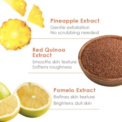 Pineapple Enzyme Gel Mask for Exfoliation & Brightening - Gentle, Hydrating, 3.4oz
