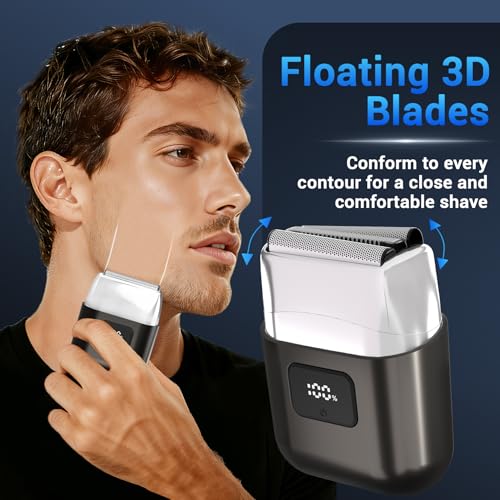 Electric Foil Shaver for Men - Grey, Waterproof, 2-Speed Modes