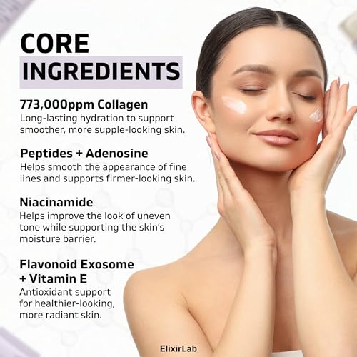 Korean Collagen Moisturizer with Peptides & Niacinamide - Anti-Aging Cream for Dry Skin