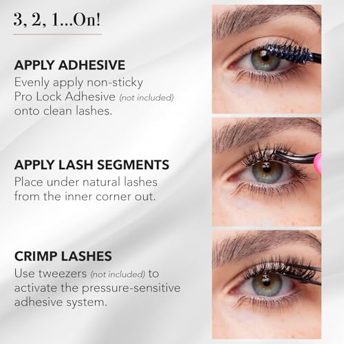 Pro Lash ProWear Professionally Styled Lash Clusters - Easiest to Apply Eyelash Cluster - 10 Day Eyelashes - Waterproof Lashes Clusters - 3 Sets - Volume Shorties No. 06 - Black